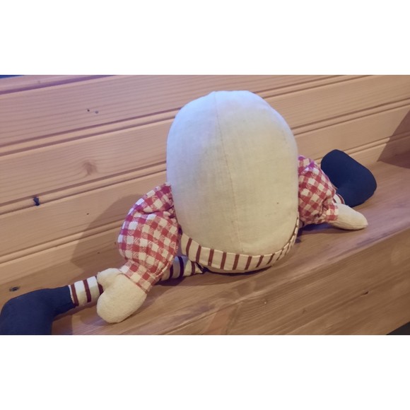 Humpty Dumpty Hand Made Stuffed Charactor Doll, Embroidered Face, Scary Face - Picture 5 of 5